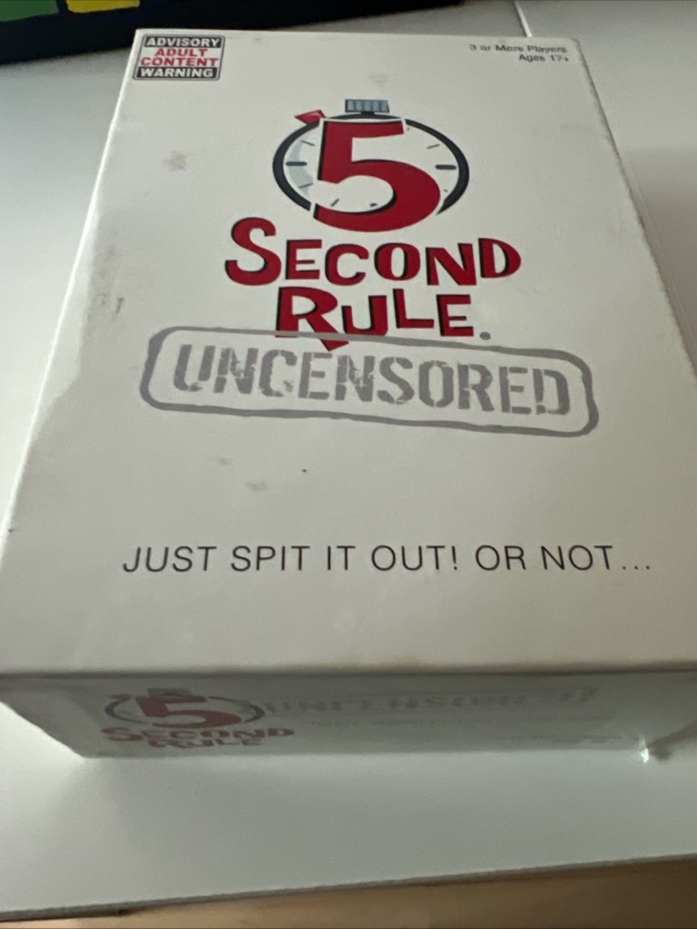 5 Second Rule Uncensored Game For 3 or More Players Ages 17+